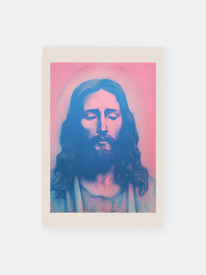 Pastel Jesus Portrait Poster