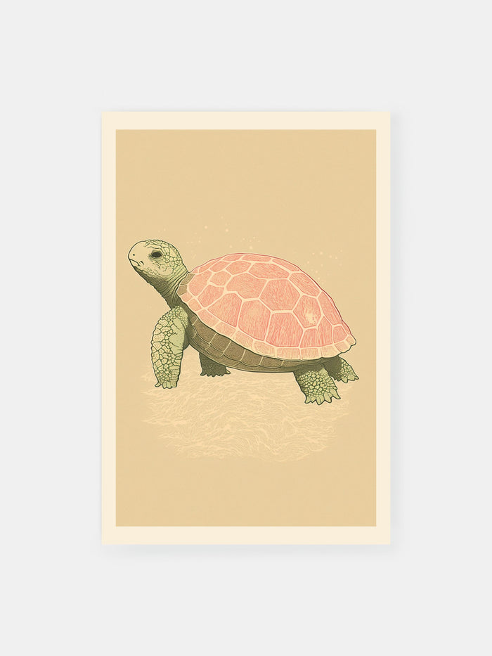 Pastel Turtle Illustration Poster