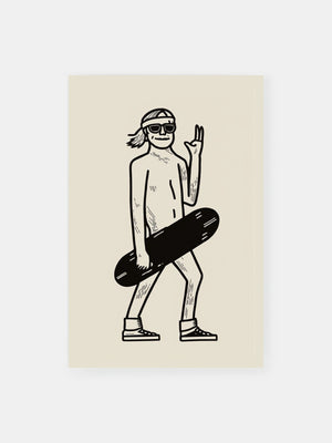 Friedliches Skateboard Punk Poster