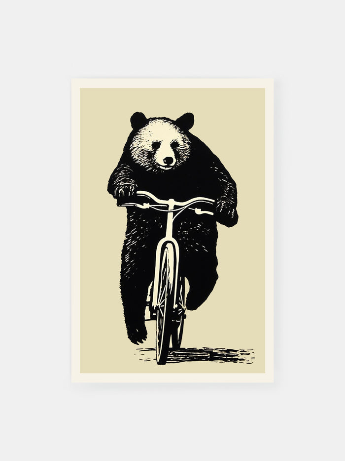 Pedaling Panda Bear Poster
