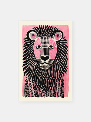 Pink Aura Lion Poster