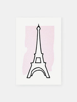Rosa Eiffel Silhouette Poster