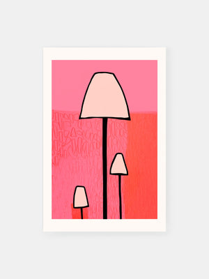 Pink Mushrooms Poster