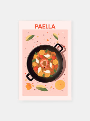 Pink Paella Dish Poster