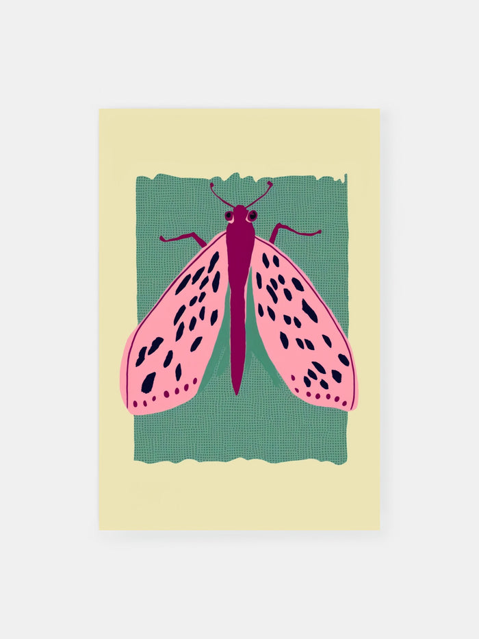 Pink Retro Moth Poster