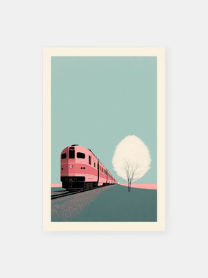 Pink Train Journey Poster