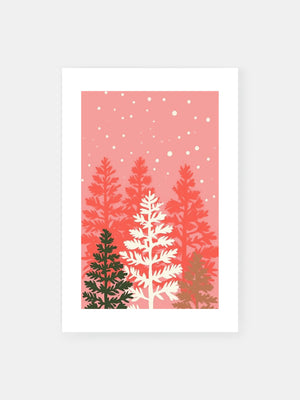 Pink Winter Forest Poster