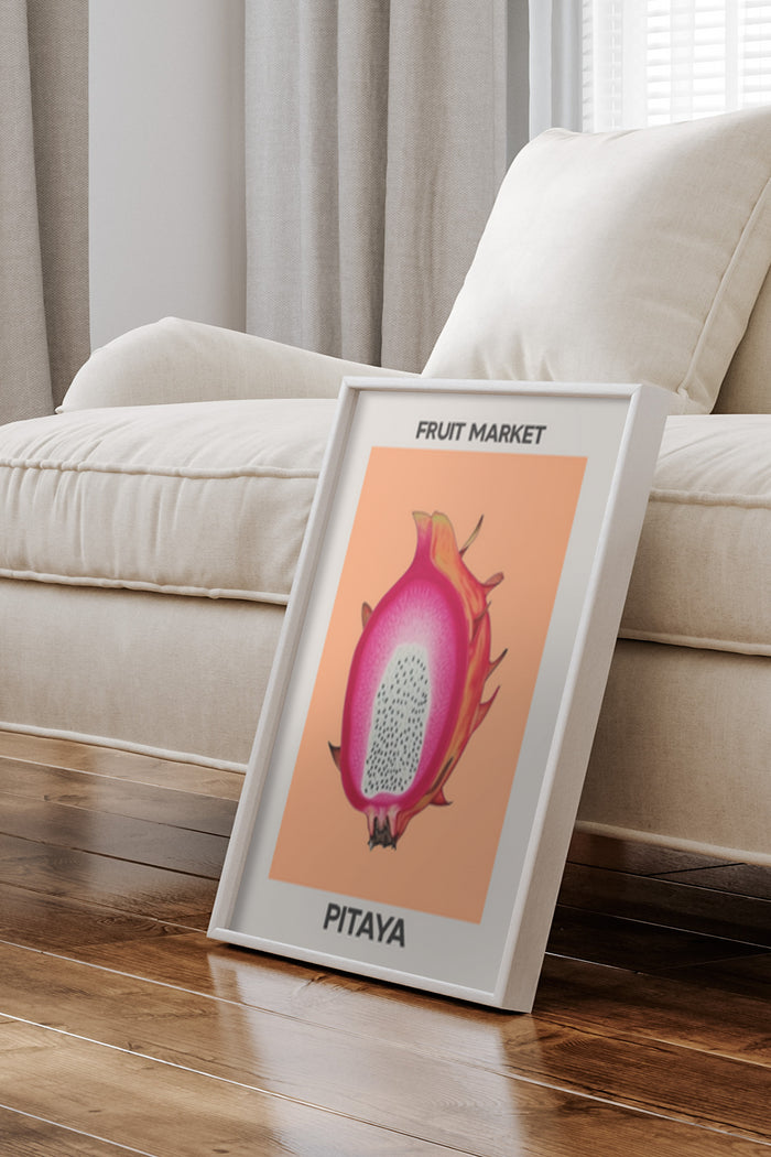 Pitaya Fruit Market conceptual advertisement poster in a frame