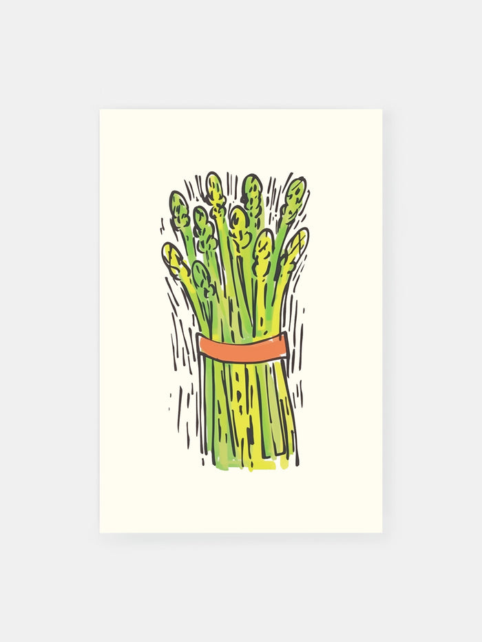 Playful Asparagus Poster