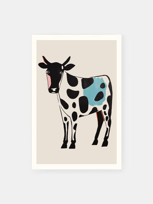 Playful Farm Cow Poster