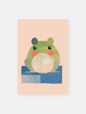 Playful Frog in Bloom Poster