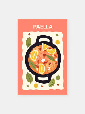 Playful Paella Dish Poster