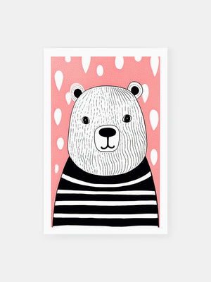 Playful Striped Bear Poster