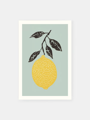 Verspielte gelbe Zitrone Kunst Poster