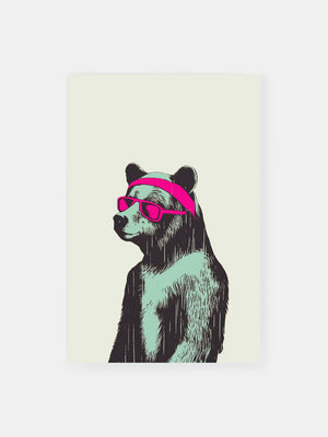 Pop Art Bear with Shades Poster