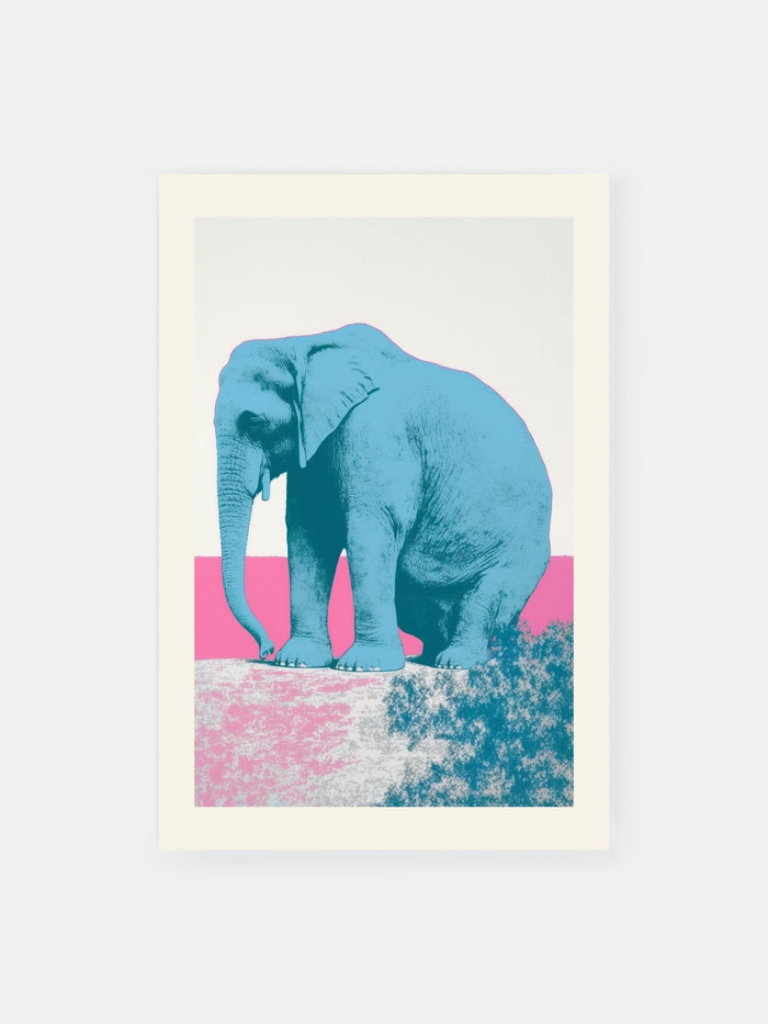 Pop Art Elephant Hill Poster
