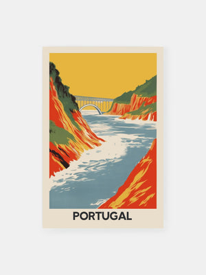 Portuguese River Bridge View Poster