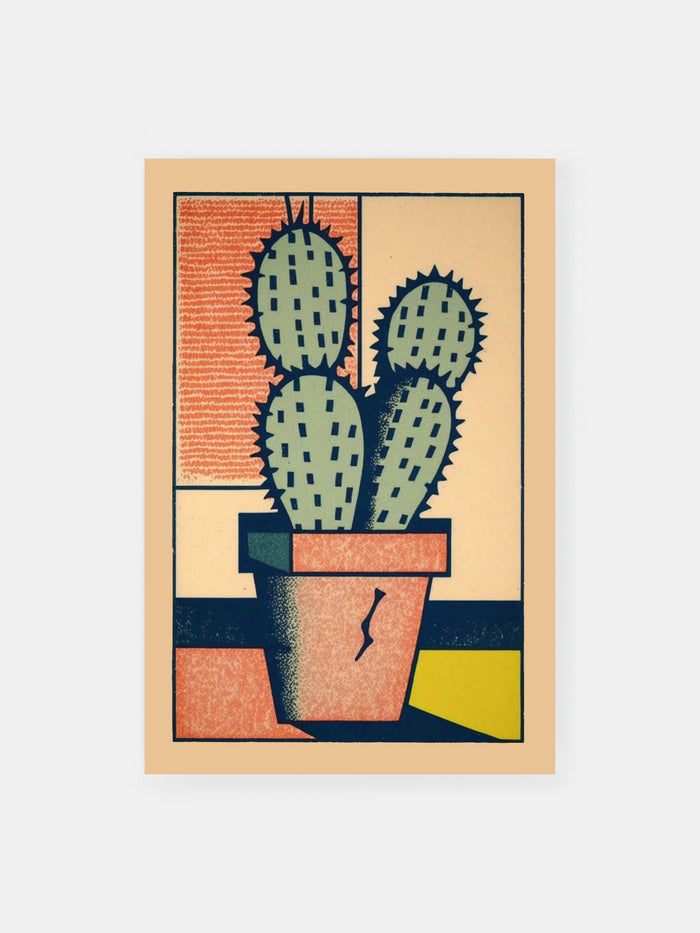 Potted Cactus Poster