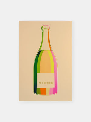 Prosecco Regenbogenflasche Poster