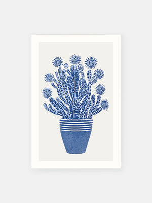Quirky Blue Cactus Poster