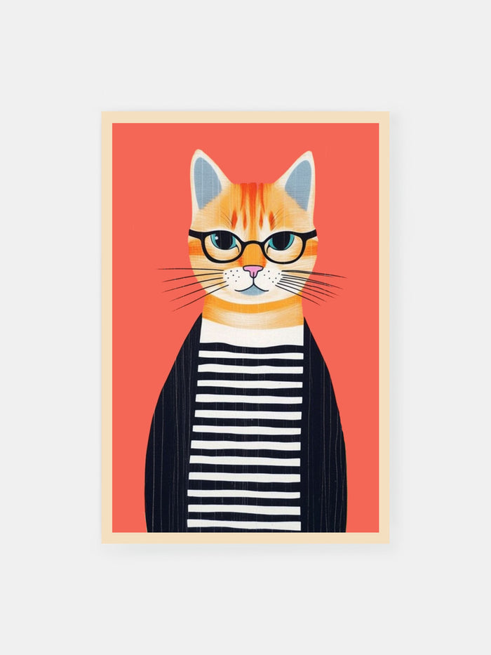 Quirky Elegant Cat Poster