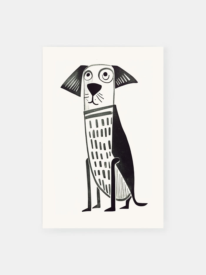 Quirky Mid-Century Dog Poster