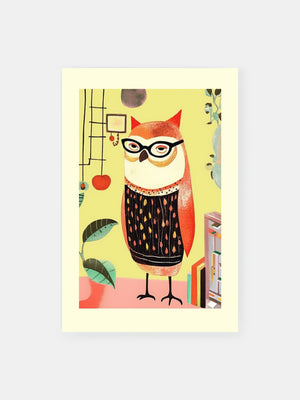 Quirky Owl With Glasses Poster