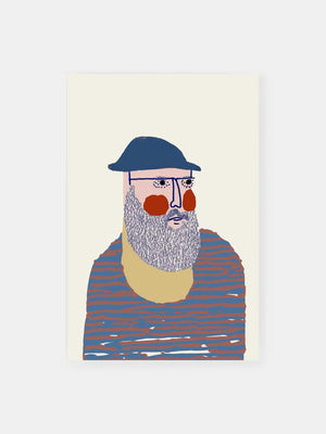Quirky Striped Sailor Poster