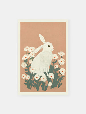 Rabbit Daisy Delight Poster