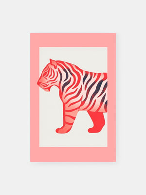 Radiant Pink Striped Tiger Poster