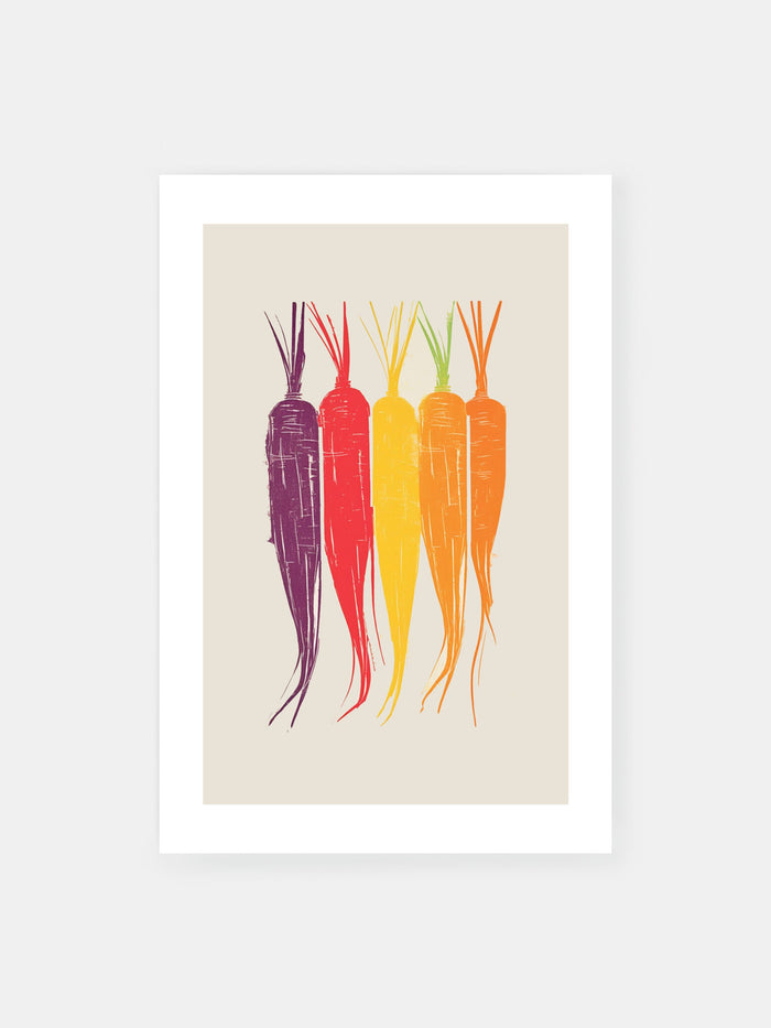 Regenbogen Karotten Magnet Poster