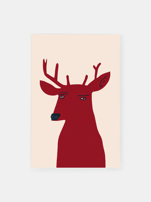 Red Deer Portrait Poster