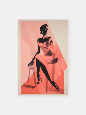 Rote elegante Dame Poster