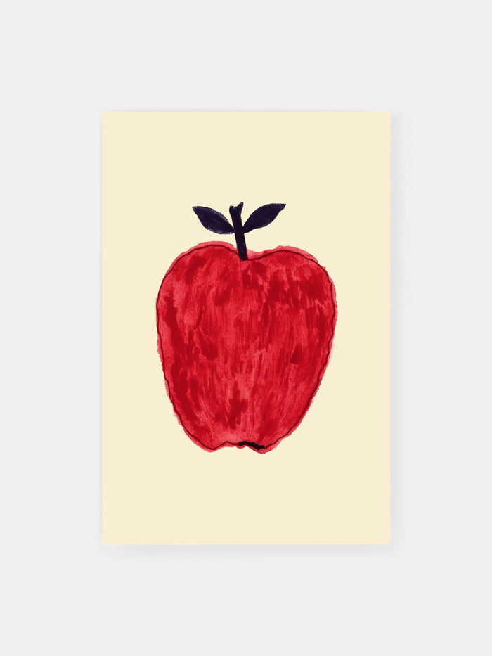 Rotes Aquarell Apfel Poster