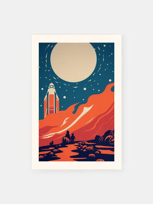 Retro Futuristic Space Travel Poster