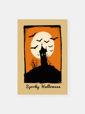 Retro Haunted House Poster