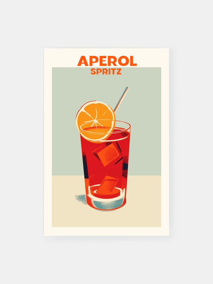 Retro Orange Aperol Spritz Poster