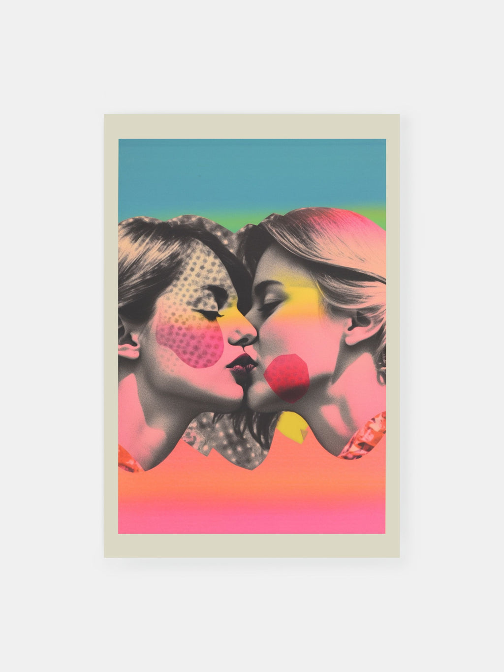 Retro Pop Lesbian Kiss Poster - Klumo Shop