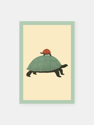 Riding Turtles Poster