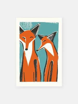 Romantic Foxes Poster