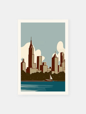 Romantische New Yorker Flusslandschaften Poster