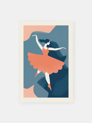Romantic Orange Ballerina Poster