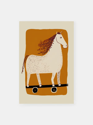 Skateboarding Stallion Unicorn Poster