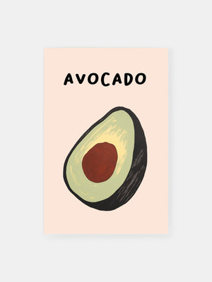 Sliced Minimal Avocado Poster