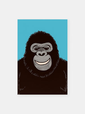 Smiling Graphic Ape Poster