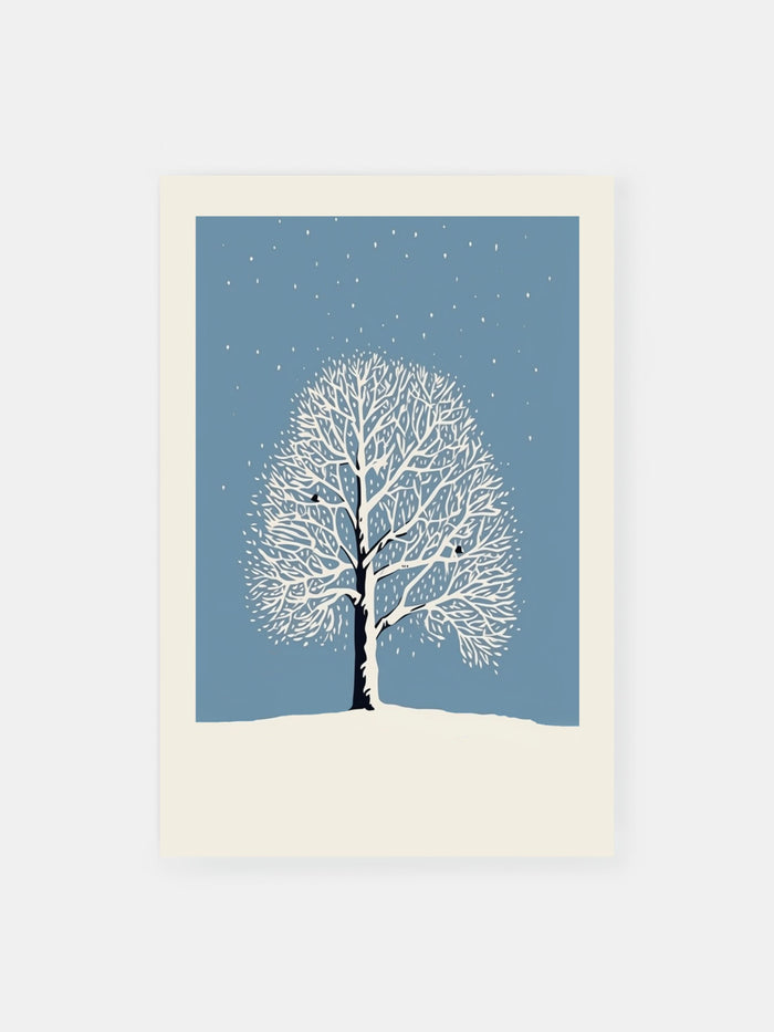 Schneebedeckter Baum Poster