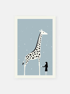 Snowy Giraffe Companion Poster