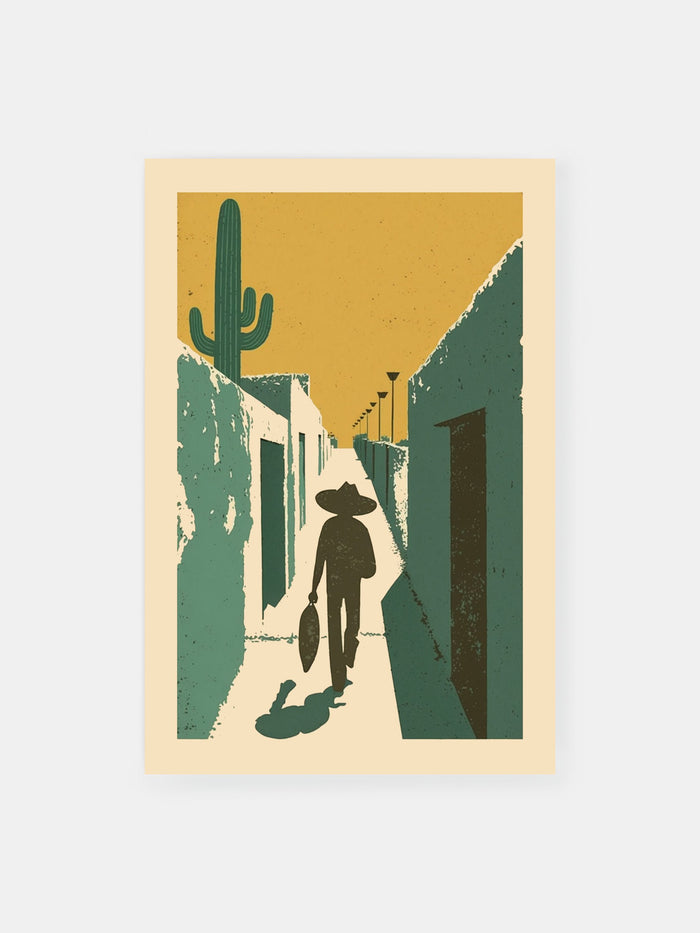Sombrero Spaziergang in Mexiko Poster