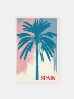 Spain Palm Silhouette Poster