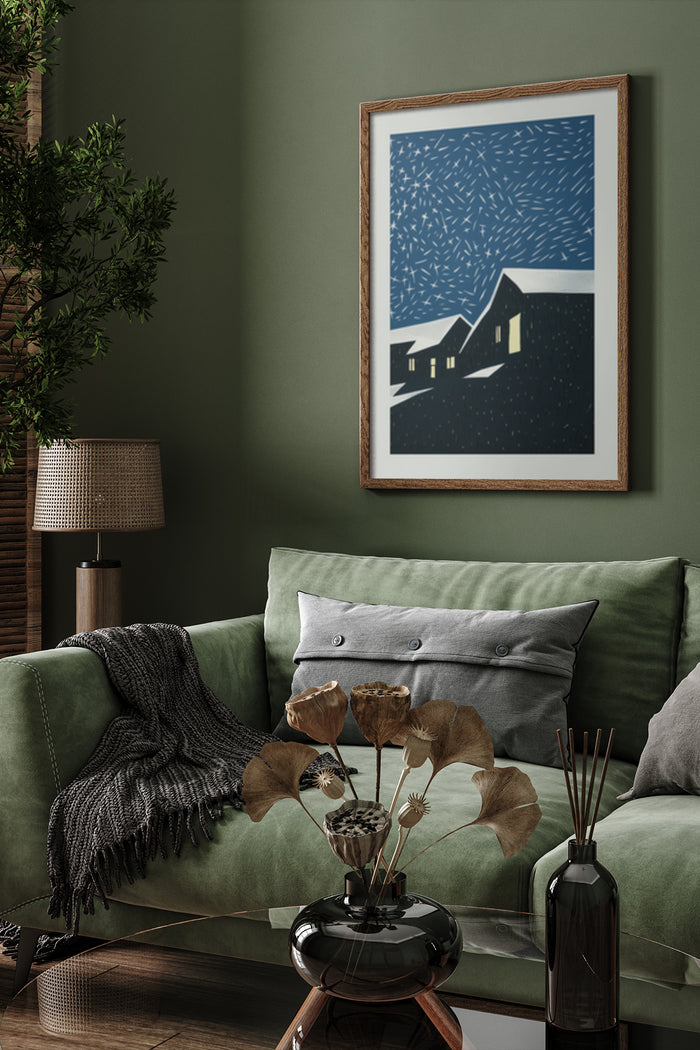 Starry Night Over the Rhone Art Poster In Modern Interior Design